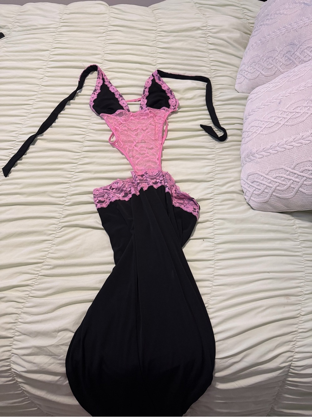 I.AM.GIA Black Lace-Trim Slip Dress